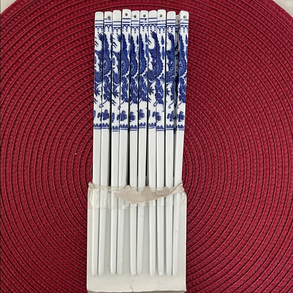 Ten Pairs of Blue and White Chopsticks Set